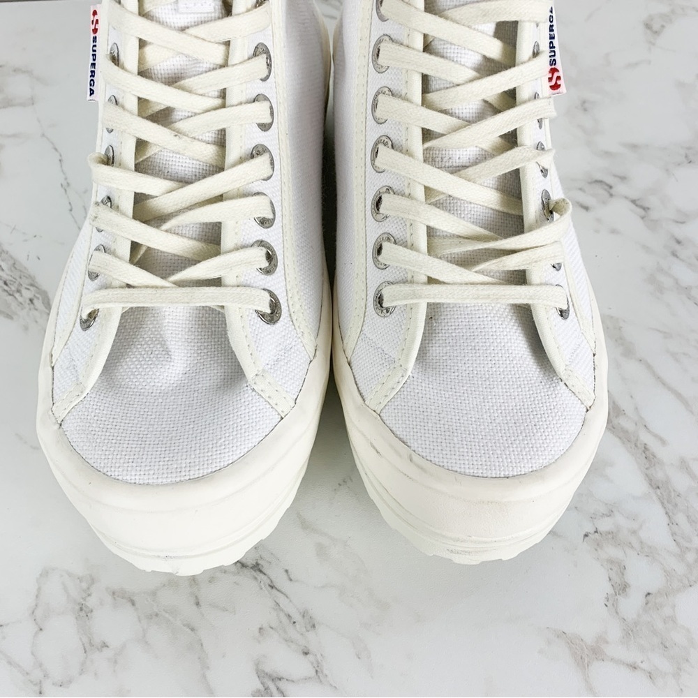 Superga 2341 Alpina High Top Sneakers with Gum Sole in White Sz 7 1/2 - Picture 8 of 16